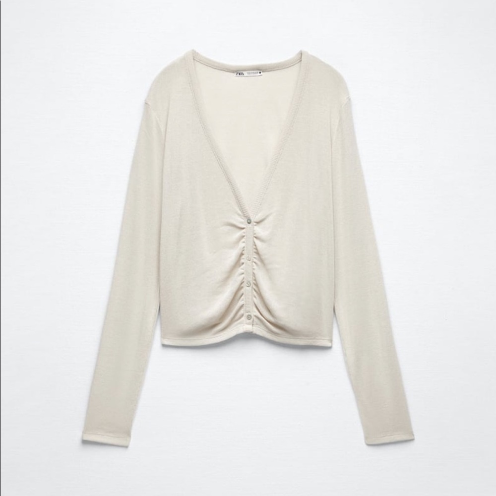 Zara NWT Buttoned Rushed Jacket - Picture 7 of 8